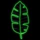 Foglia Tropicale luminosa 53 x H 114 cm, neon bifacciale, 528 led, verde