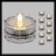 Set 10 candele subacquee a batteria luce fissa, 1 Led bianco classic caldo, uso esterno