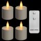 Set 4 candele Tea Light a batteria con telecomando, moving flame, bianco classic caldo