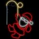 Babbo Natale appeso 55 x H 105 cm, neon bifacciale, 566 led, bianco caldo, freddo e rosso