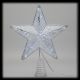 Puntale a Stella argento H 30 cm, 23 microled a luce fissa, bianco ghiaccio