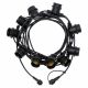 Catena 5 m con 10 portalampade E27, prolungabile, cavo nero, Party light