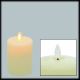 Candela in cera avorio Ø7,5xH10cm a batteria, effetto fiamma, led bianco caldo