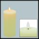 Candela in cera avorio Ø7,5xH15cm a batteria, effetto fiamma, led bianco caldo