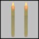 Set 2 candele in cera Ø 2,5cm x H23, moving flame, led bianco caldo