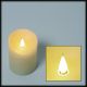 Candela in cera avorio Ø7,5xH10cm a batteria, led bianco caldo, effetto avorio