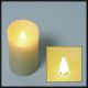 Candela in cera avorio Ø7,5xH12,5cm a batteria, led bianco caldo, effetto fiamma in movimento