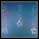 Tenda di luci decorata con stelle H80cm multiflash RGB