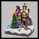 Villaggio di Natale con albero di Natale e trenino in movimento H21,5 cm