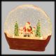 Decorazione in vetro con babbo natale e paesaggio innevato, h 19 cm