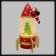 Decorazione razzo rocket con babbo natale astronauta, h 27,5 cm