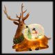 Decorazione renna natalizia con glitter led h 28,5 cm, a batteria