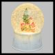 Sfera in vetro con albero e Babbo Natale|glitter led bianco caldo