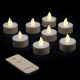 Set 8 candeline Tea Light a batteria, telecomando effetto fiamma classic
