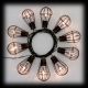 Catena luminosa 10 lanterne metallo invecchiato a batteria solare luce fissa bianco classic