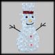 Pupazzo di neve 3D in acrilico h70cm 160 Led bianco ghiaccio