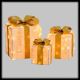 Set 3 pacchi regalo H 25|20|15 cm, 120 led a luce fissa, bianco tradizionale