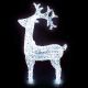 Renna Crystal h 90 cm, 200 led luce fissa, bianco ghiaccio