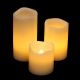 Set 3 candele in cera avorio Ø 5 cm a batteria effetto fiamma led bianco classic