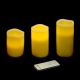 Set 3 candele cera Avorio Ø 7,5 cm con telecomando - effetto fiamma - led bianco classic