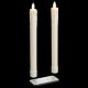 Set 2 candele in cera Ø 2,3 cm con telecomando, effetto fiamma, led bianco classic, gocce