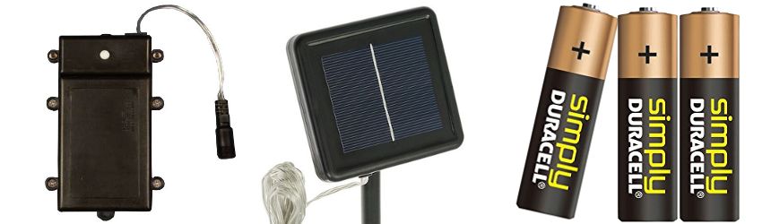 Accessori per luci a led che funzionano a batteria o ad energia solare