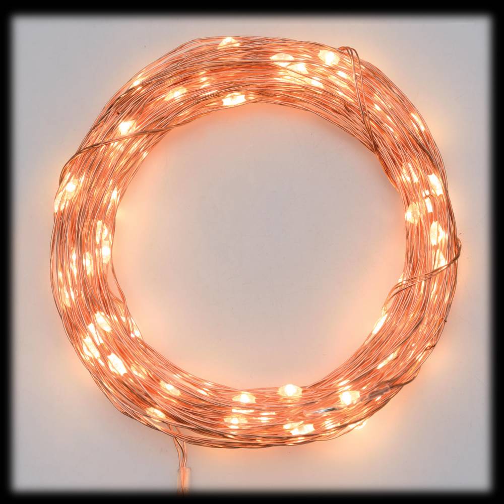 ANJAYLIA Catena Luminosa A Forma Di Rampicante 10m Con 100 LED Bianco Caldo | Luci A Batteria Con Telecomando E Timer, Per Camera E Giardino - 5
